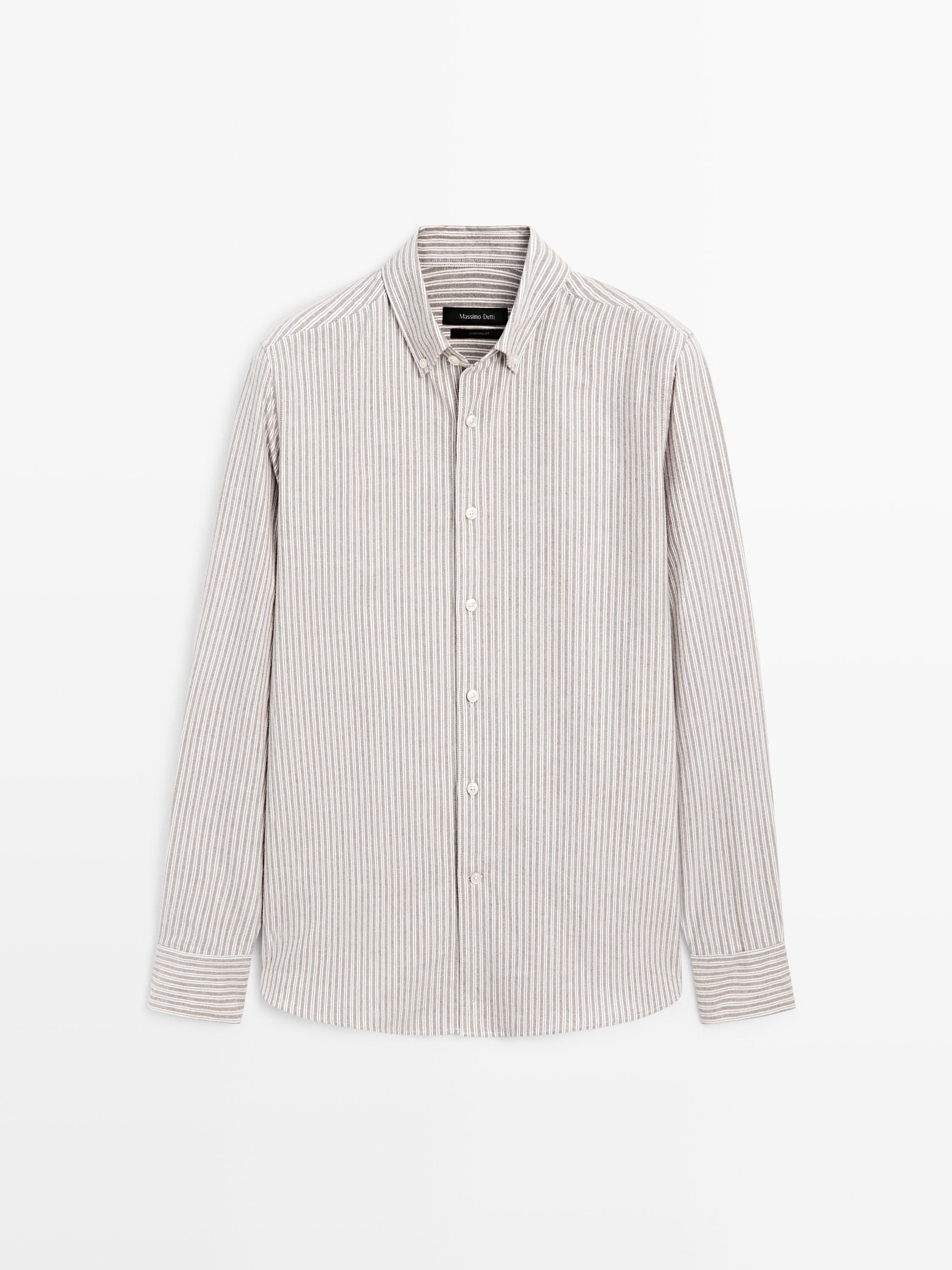 Chemise oxford à rayures 100 % coton